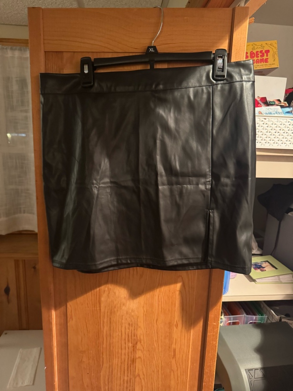 Black Faux Leather Mini Skirt - Classic Women's Skirt